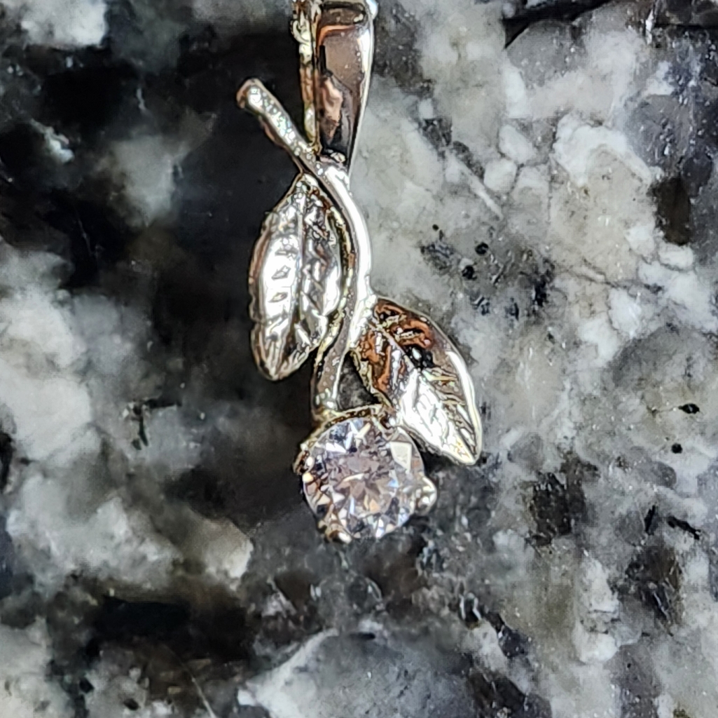 Sterling Silver Diamond Flower Petal Necklace 55$